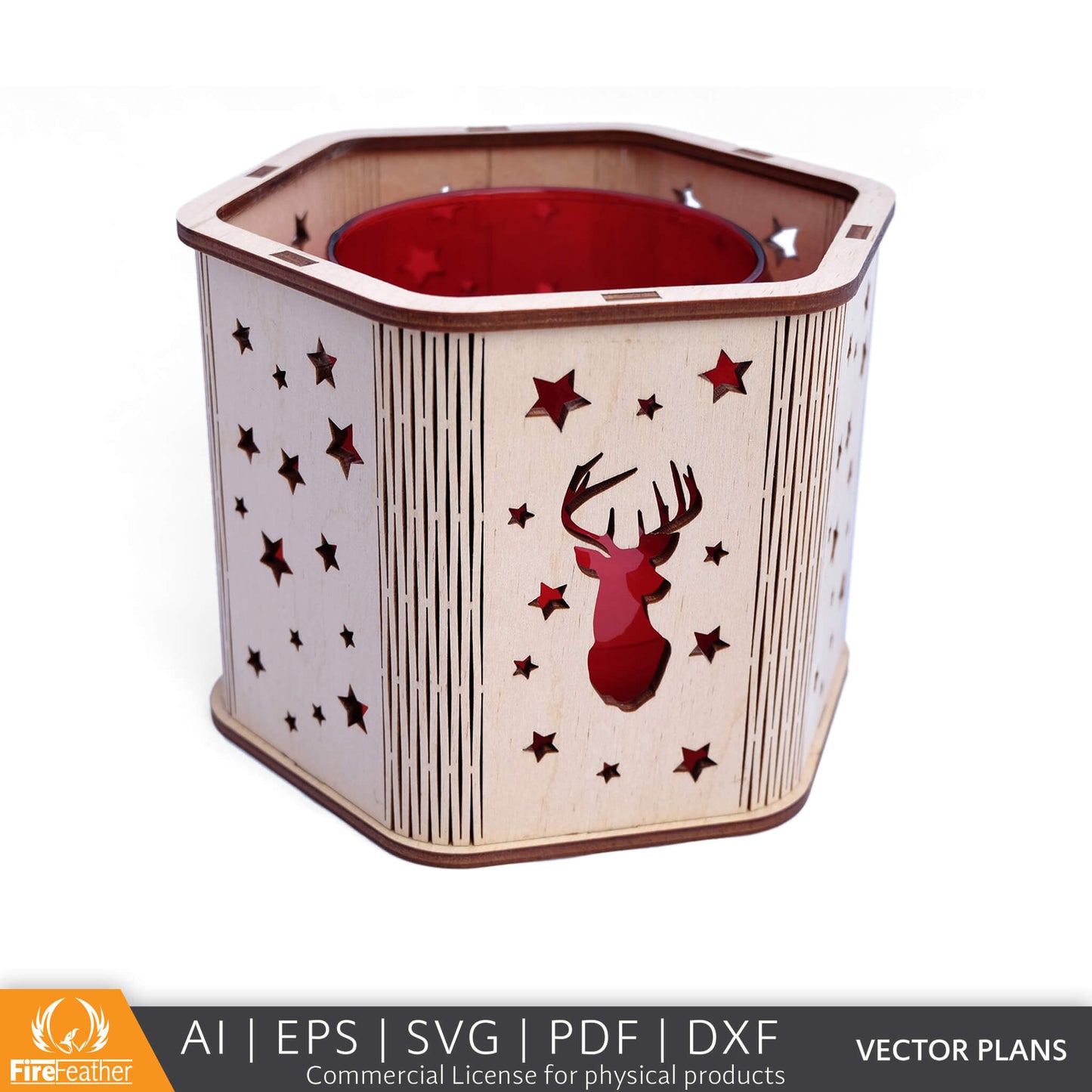 Christmas Tea light Holder DIY vector project file - (Direct Download)