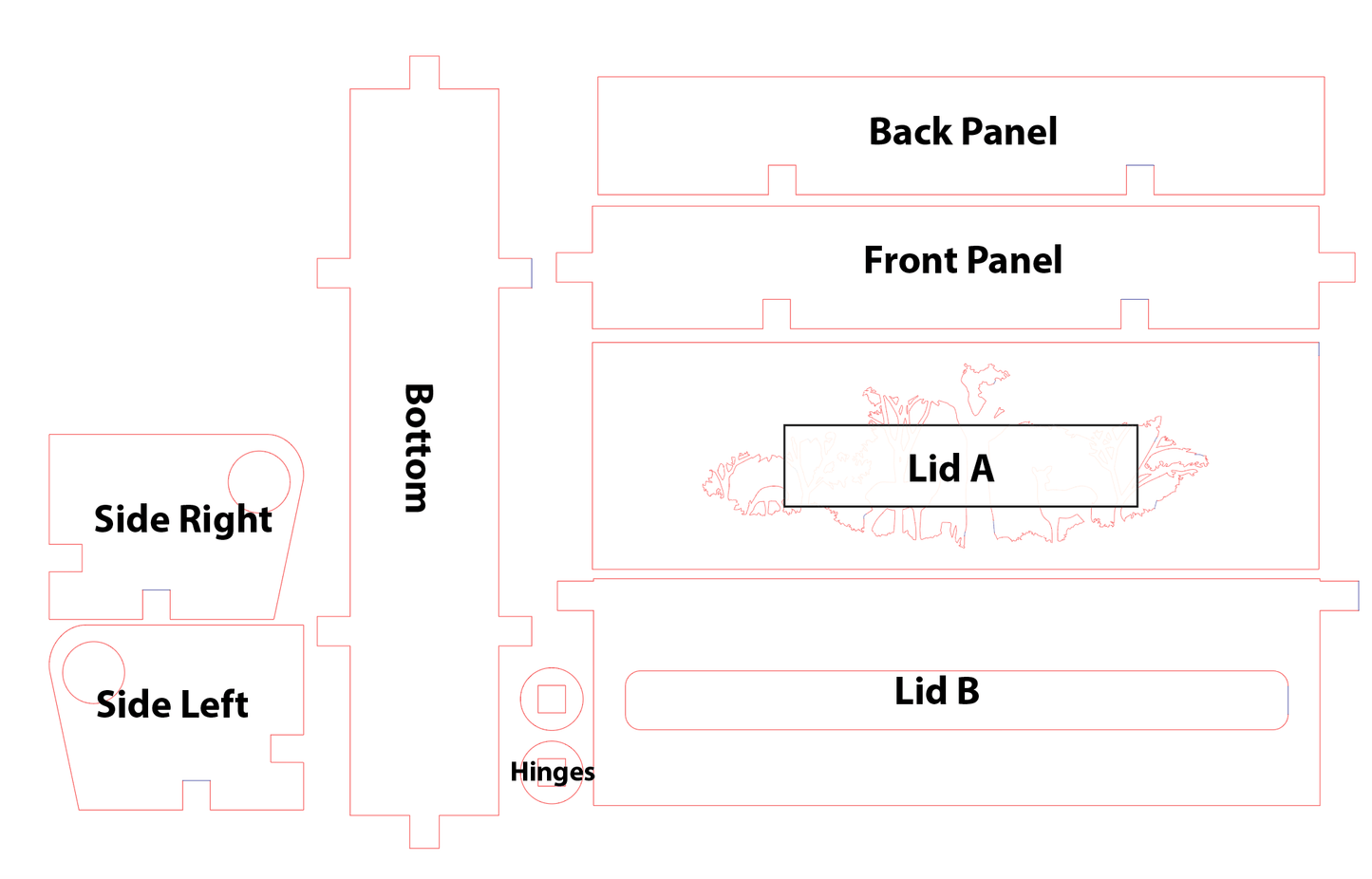 pen box file lasercut