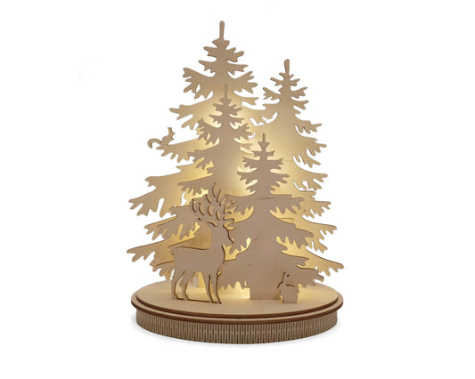 Woodland Winter Christmas Decoration DIY vector project file - (Direct Download)