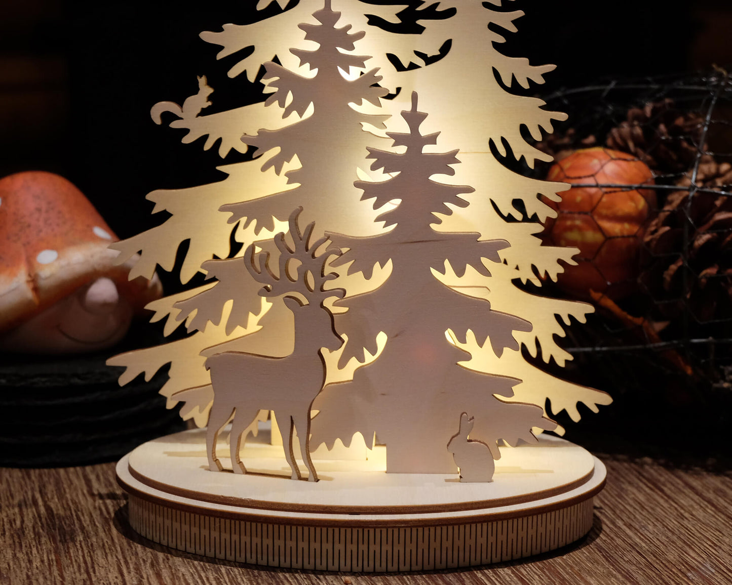 Woodland Winter Christmas Decoration DIY vector project file - (Direct Download)