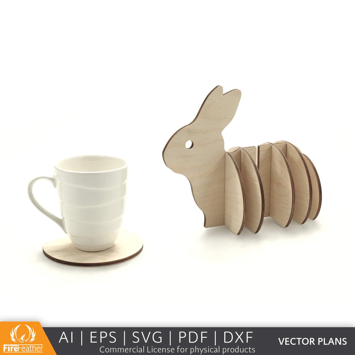 Bunny Coaster Set DIY vector project file - (Direct Download)