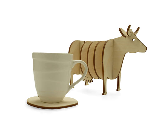 Cow Coaster Set DIY vector project file - (Direct Download)