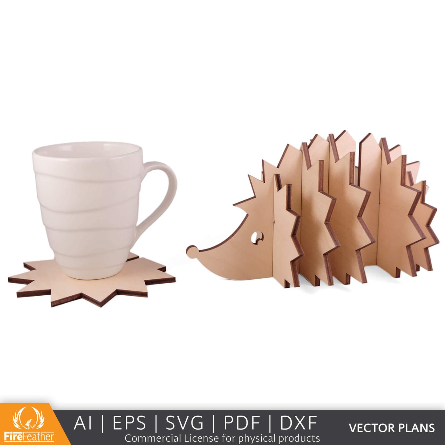 Hedgehog Coaster Set DIY vector project file - (Direct Download)