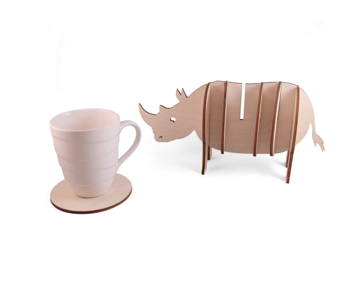 Rhino Coaster Set DIY vector project file - (Direct Download)