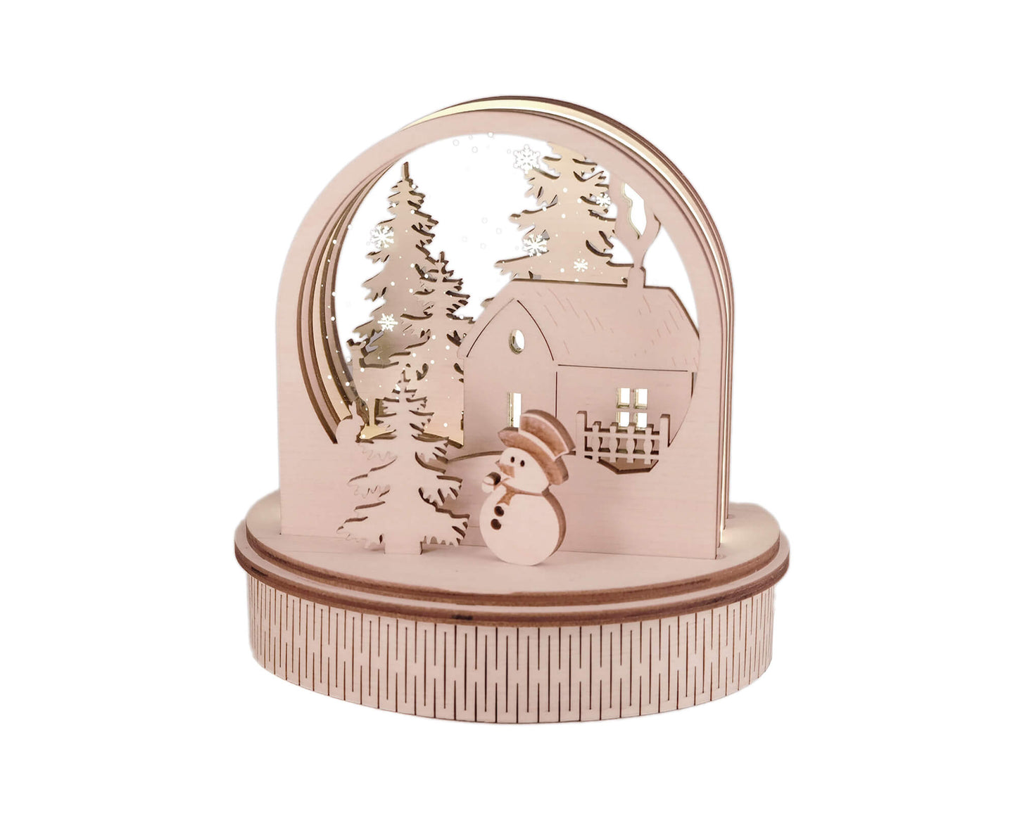 Wooden Snow Globe DIY vector project file - (Direct Download)