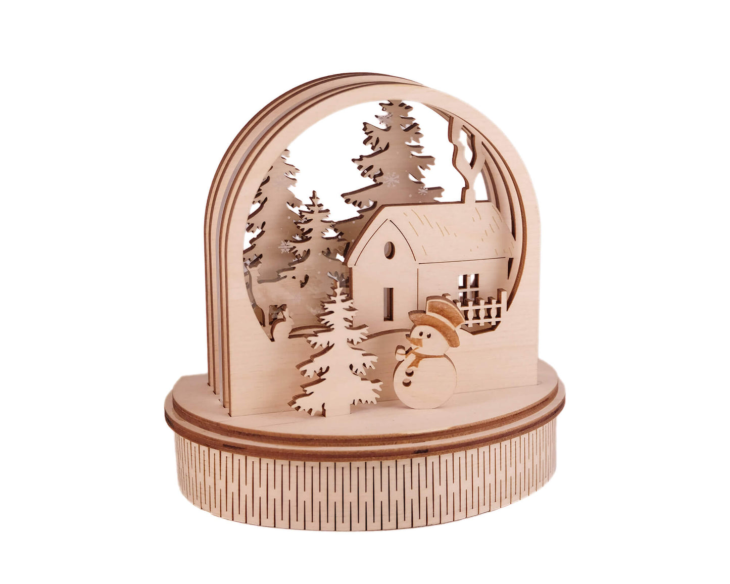 Wooden Snow Globe DIY vector project file - (Direct Download)