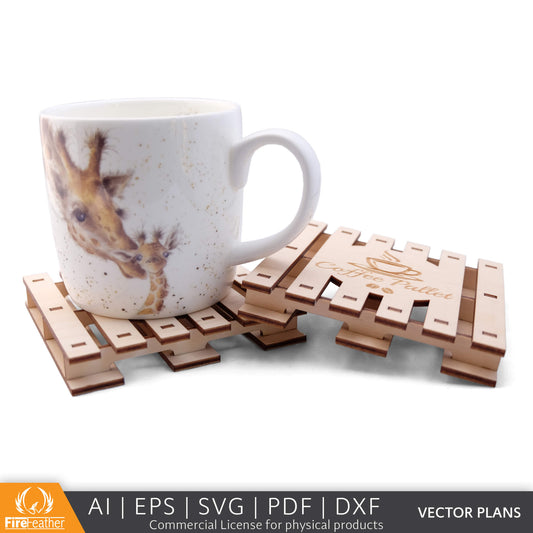 Coffee Pallet Coaster DIY vector project file - (Direct Download)