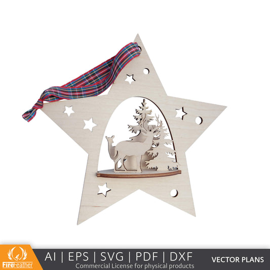 Woodland Christmas Ornament DIY vector project file - (Direct Download)