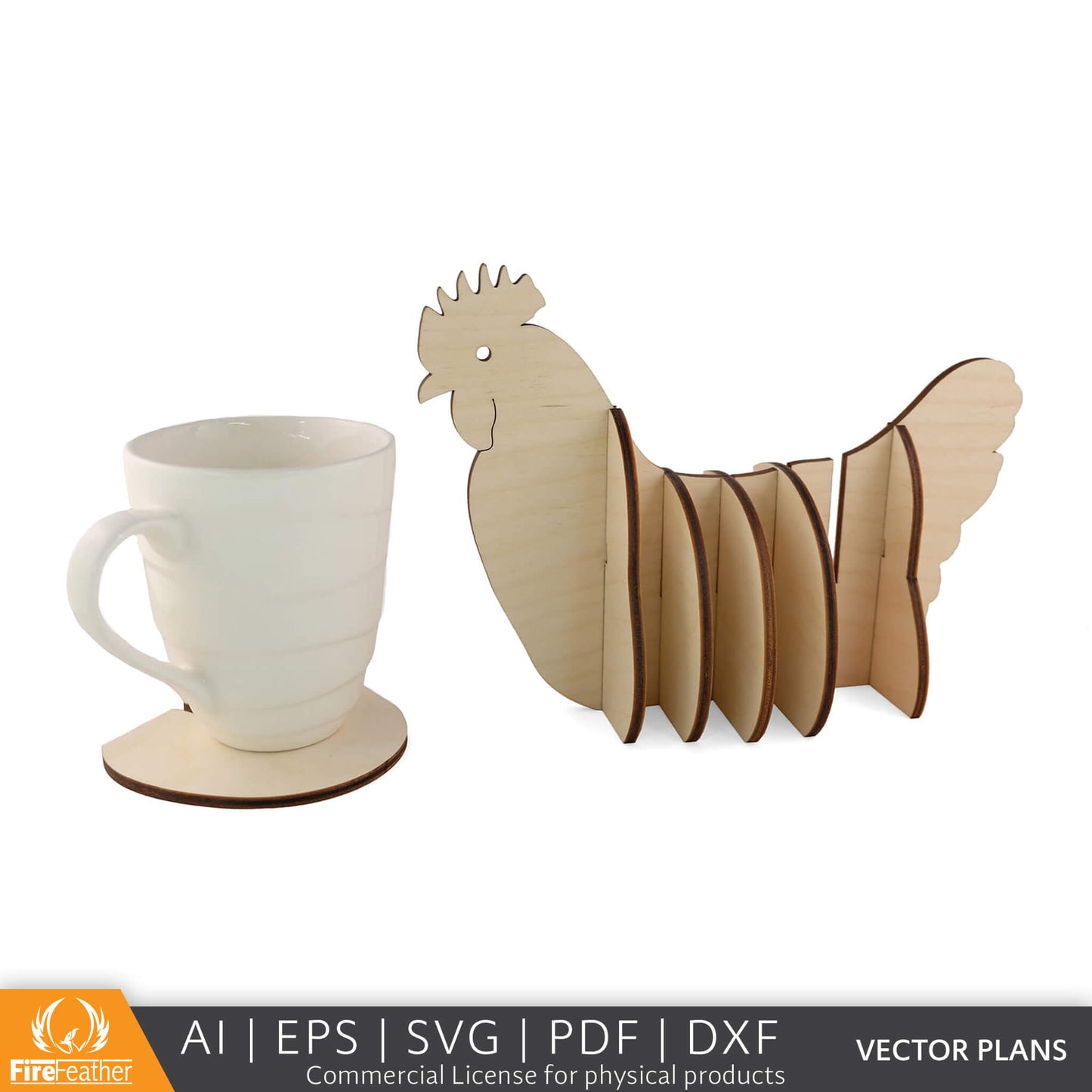 Chicken Coaster Set DIY vector project file - (Direct Download)